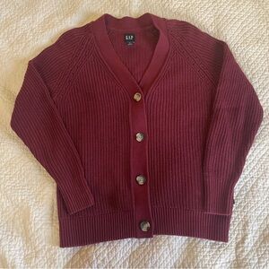 GAP Burgundy Knit Cardigan - Size Small